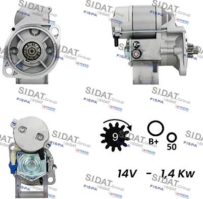 Sidat S12DE0404A2 - Motorino d'avviamento autozon.pro