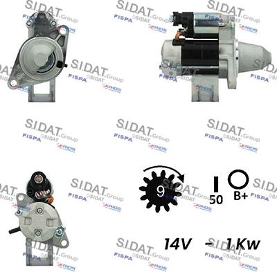 Sidat S12DE0514A2 - Motorino d'avviamento autozon.pro