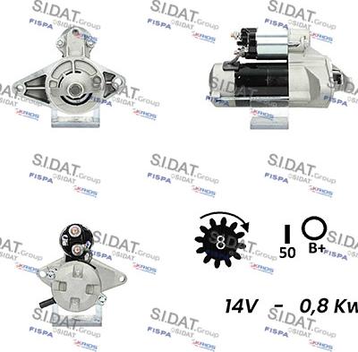 Sidat S12DE0511A2 - Motorino d'avviamento autozon.pro