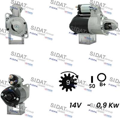 Sidat S12DE0582A2 - Motorino d'avviamento autozon.pro