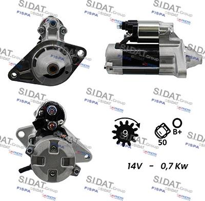 Sidat S12DE0587A2 - Motorino d'avviamento autozon.pro