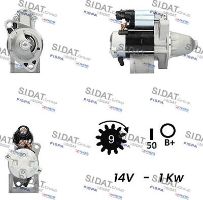 Sidat S12DE0520A2 - Motorino d'avviamento autozon.pro