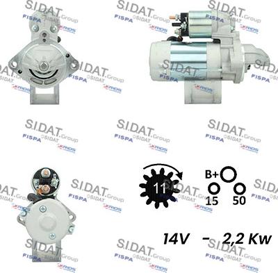 Sidat S12DE0057A2 - Motorino d'avviamento autozon.pro