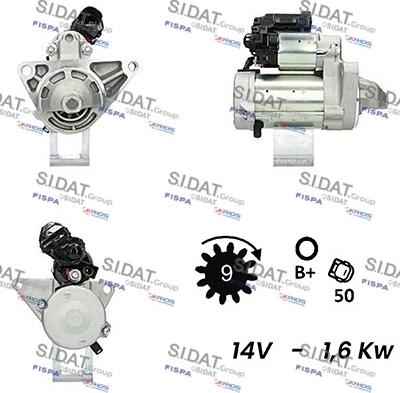 Sidat S12DE0139A2 - Motorino d'avviamento autozon.pro