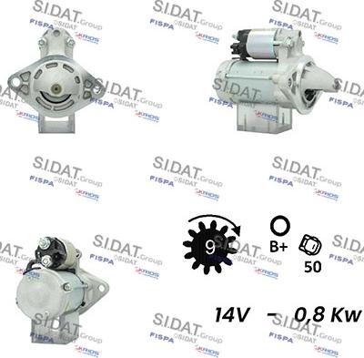 Sidat S12DE0227A2 - Motorino d'avviamento autozon.pro