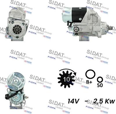 Sidat S12DE0712A2 - Motorino d'avviamento autozon.pro