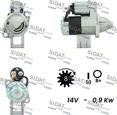 Sidat S12MH0555A2 - Motorino d'avviamento autozon.pro