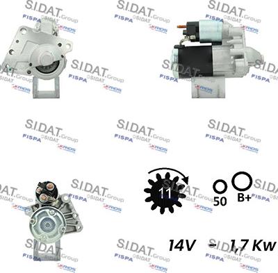 Sidat S12MH0014A2 - Motorino d'avviamento autozon.pro