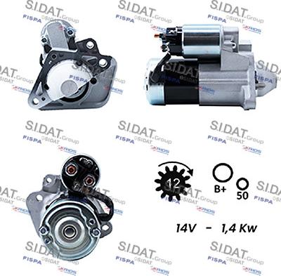 Sidat S12MH0012A2 - Motorino d'avviamento autozon.pro