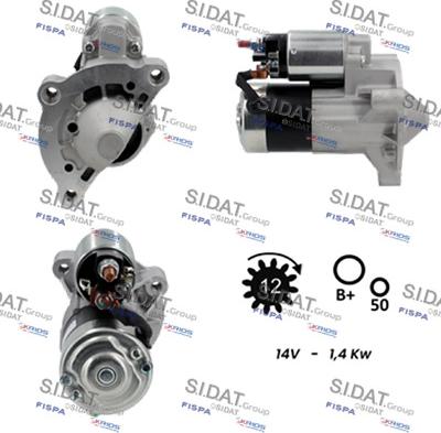 Sidat S12MH0344A2 - Motorino d'avviamento autozon.pro