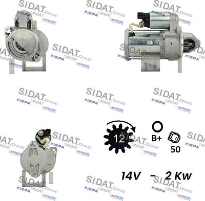 Sidat S12VA0412A2 - Motorino d'avviamento autozon.pro