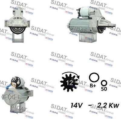 Sidat S12VA0482A2 - Motorino d'avviamento autozon.pro