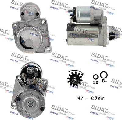 Sidat S12VA0009 - Motorino d'avviamento autozon.pro