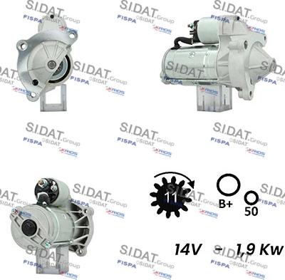 Sidat S12VA0035A2 - Motorino d'avviamento autozon.pro