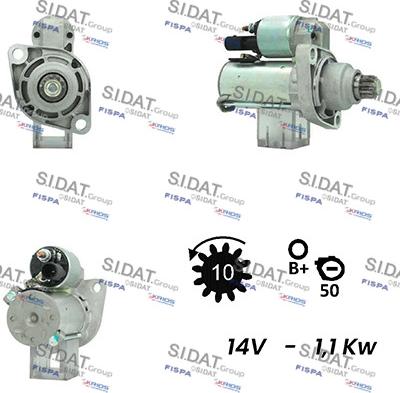 Sidat S12VA0144 - Motorino d'avviamento autozon.pro