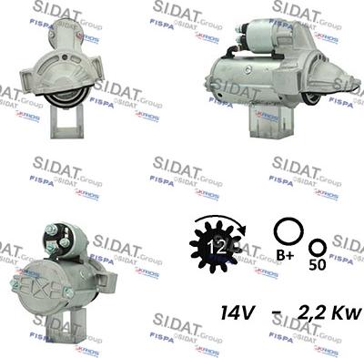 Sidat S12VA0286A2 - Motorino d'avviamento autozon.pro