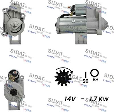 Sidat S12VA0279A2 - Motorino d'avviamento autozon.pro