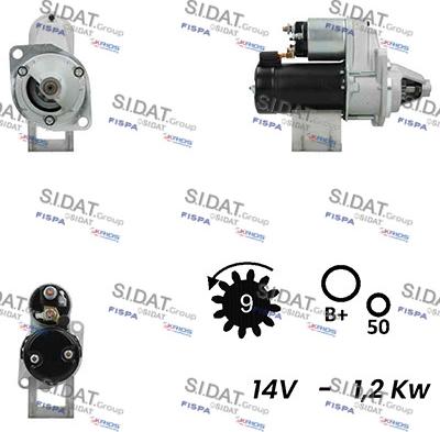 Sidat S12VA0720A2 - Motorino d'avviamento autozon.pro