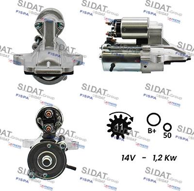 Sidat S12VS0283A2 - Motorino d'avviamento autozon.pro