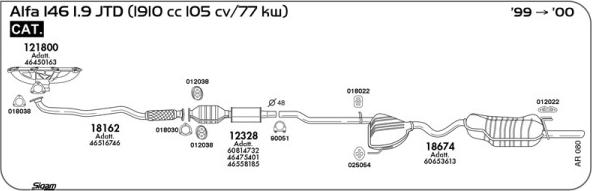 Sigam AR080 - Impianto gas scarico autozon.pro