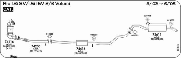 Sigam KI017 - Impianto gas scarico autozon.pro