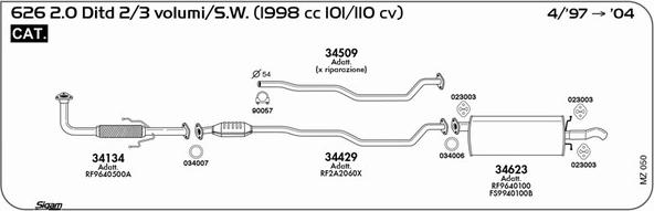 Sigam MZ050 - Impianto gas scarico autozon.pro