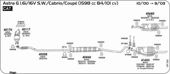 Sigam OP235 - Impianto gas scarico autozon.pro