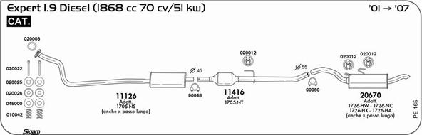 Sigam PE165 - Impianto gas scarico autozon.pro