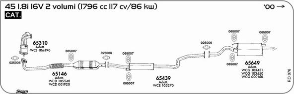 Sigam RO076 - Impianto gas scarico autozon.pro