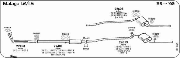 Sigam SE056 - Impianto gas scarico autozon.pro