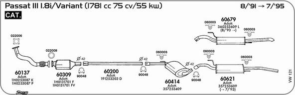 Sigam VW121 - Impianto gas scarico autozon.pro