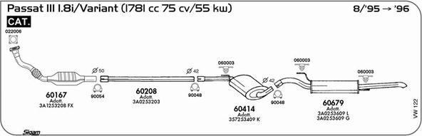 Sigam VW122 - Impianto gas scarico autozon.pro