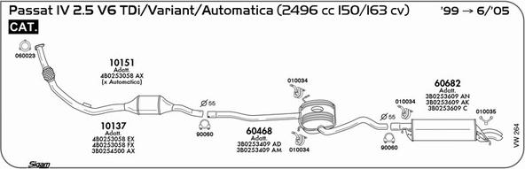 Sigam VW264 - Impianto gas scarico autozon.pro