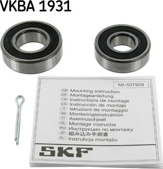 SKF VKBA 1931 - Kit cuscinetto ruota autozon.pro