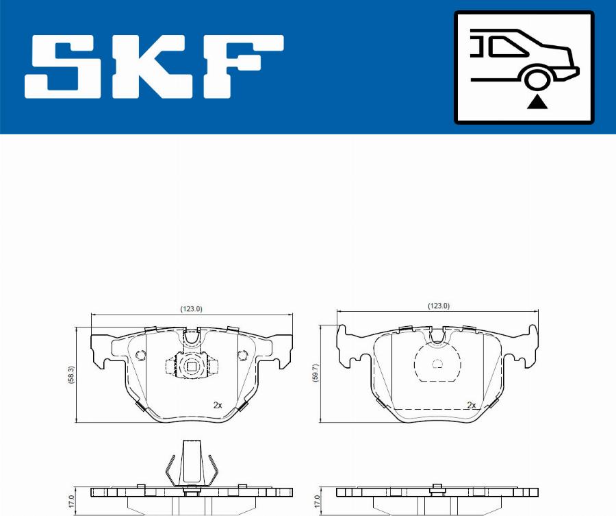 SKF VKBP 90946 - Kit pastiglie freno, Freno a disco autozon.pro