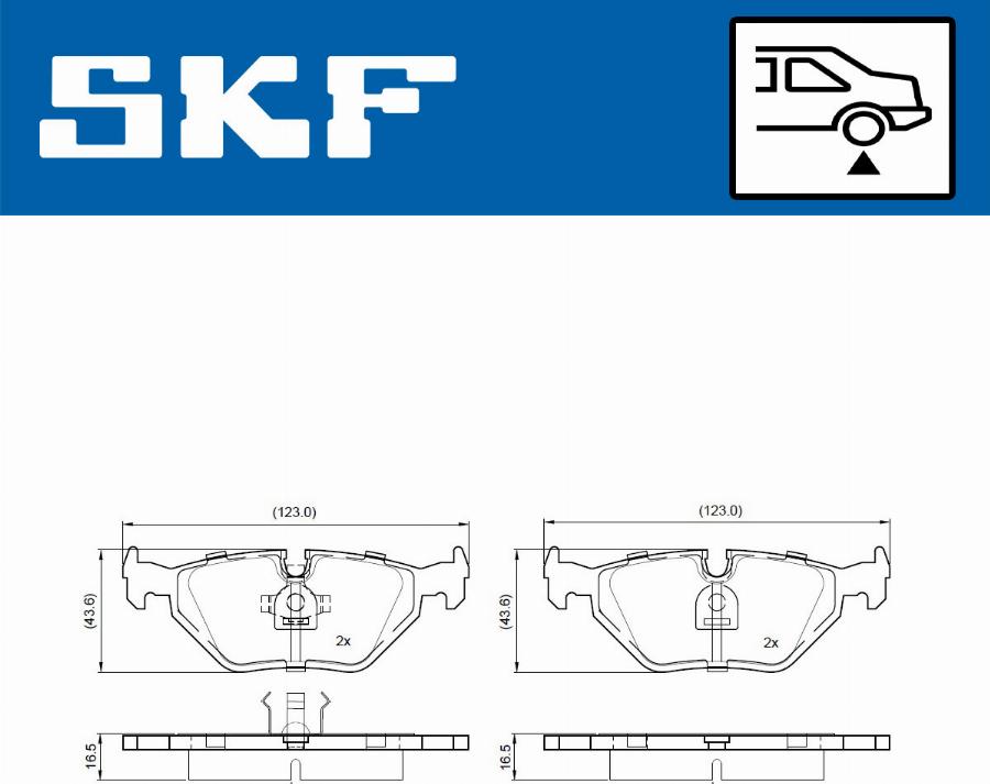 SKF VKBP 90963 - Kit pastiglie freno, Freno a disco autozon.pro