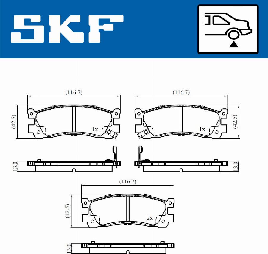 SKF VKBP 90903 A - Kit pastiglie freno, Freno a disco autozon.pro