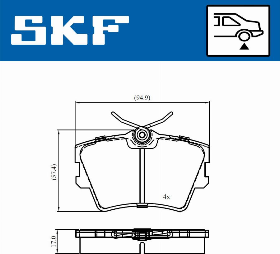 SKF VKBP 90983 - Kit pastiglie freno, Freno a disco autozon.pro