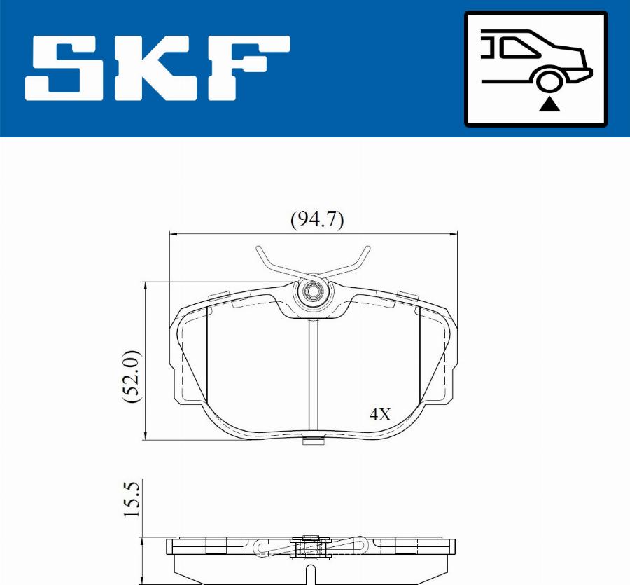 SKF VKBP 90938 - Kit pastiglie freno, Freno a disco autozon.pro