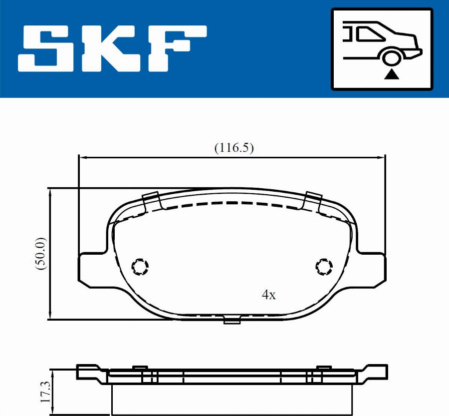 SKF VKBP 90972 - Kit pastiglie freno, Freno a disco autozon.pro