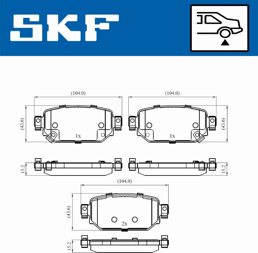 SKF VKBP 90499 A - Kit pastiglie freno, Freno a disco autozon.pro