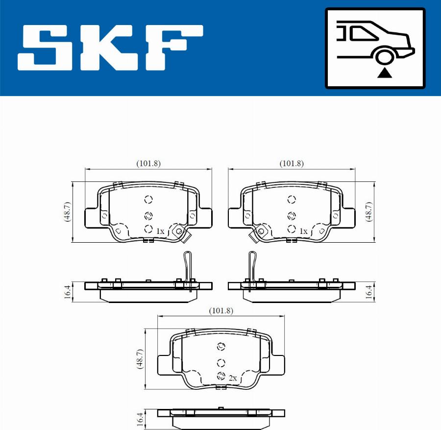 SKF VKBP 90496 A - Kit pastiglie freno, Freno a disco autozon.pro