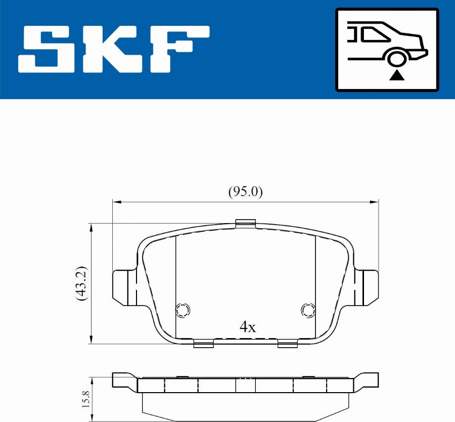 SKF VKBP 90498 - Kit pastiglie freno, Freno a disco autozon.pro