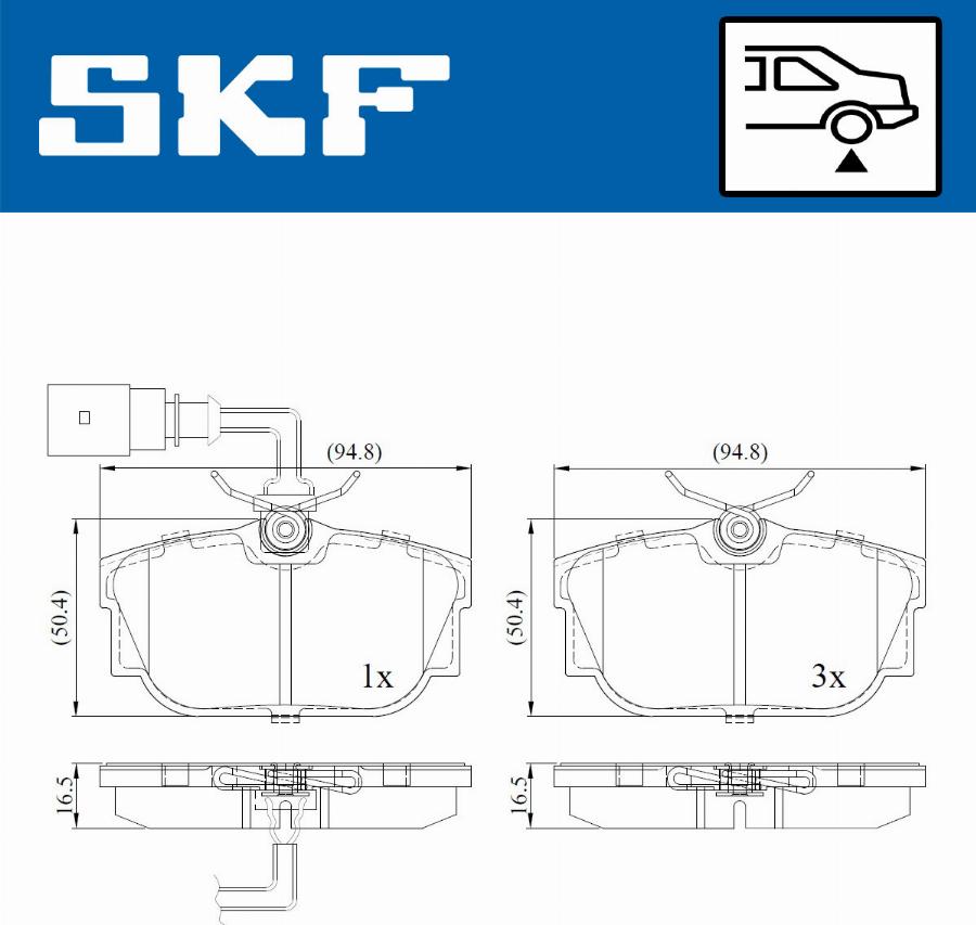 SKF VKBP 90493 E - Kit pastiglie freno, Freno a disco autozon.pro