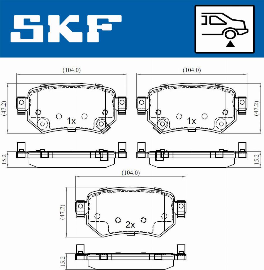 SKF VKBP 90497 A - Kit pastiglie freno, Freno a disco autozon.pro