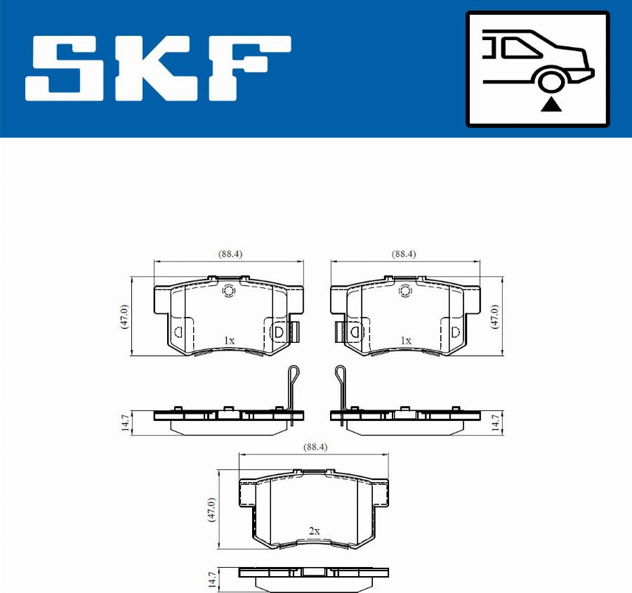 SKF VKBP 90451 A - Kit pastiglie freno, Freno a disco autozon.pro