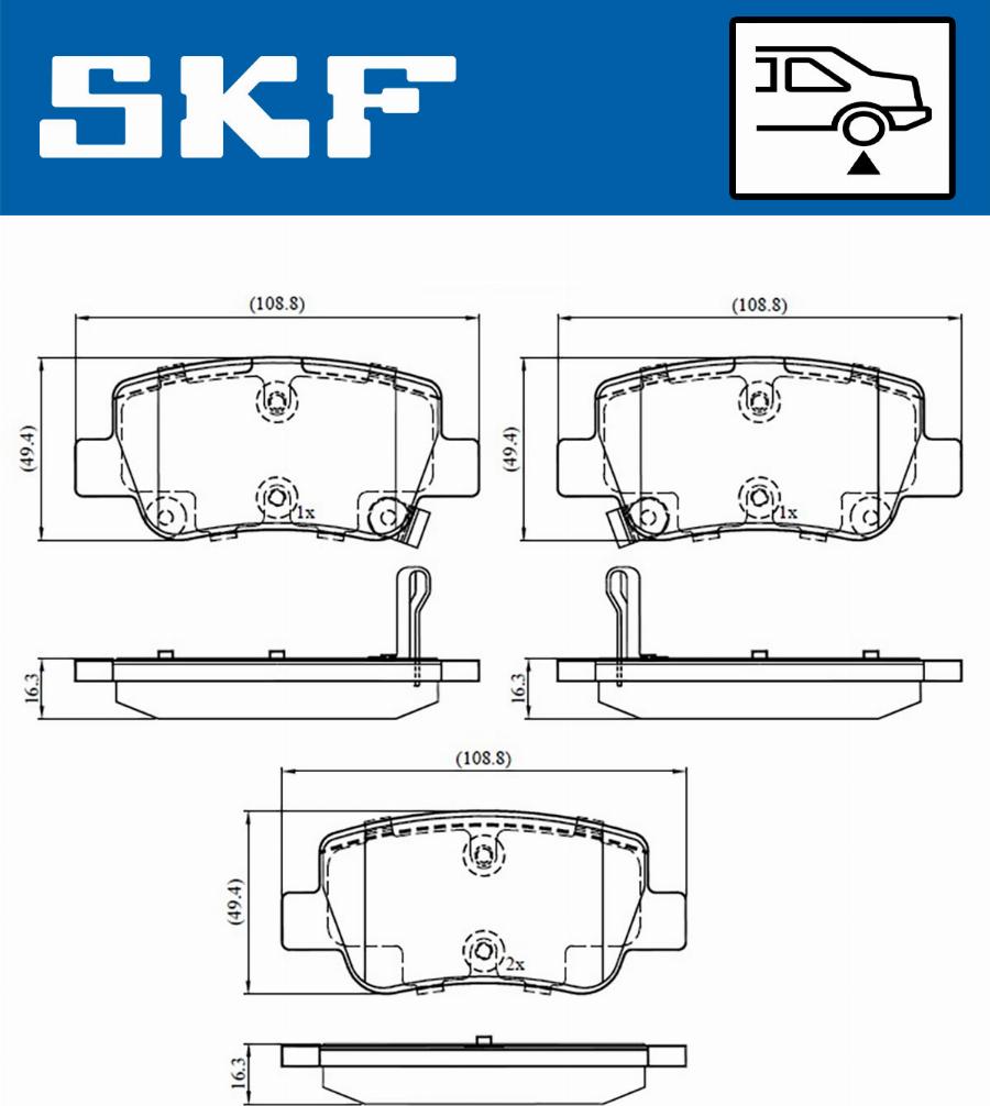 SKF VKBP 90458 A - Kit pastiglie freno, Freno a disco autozon.pro