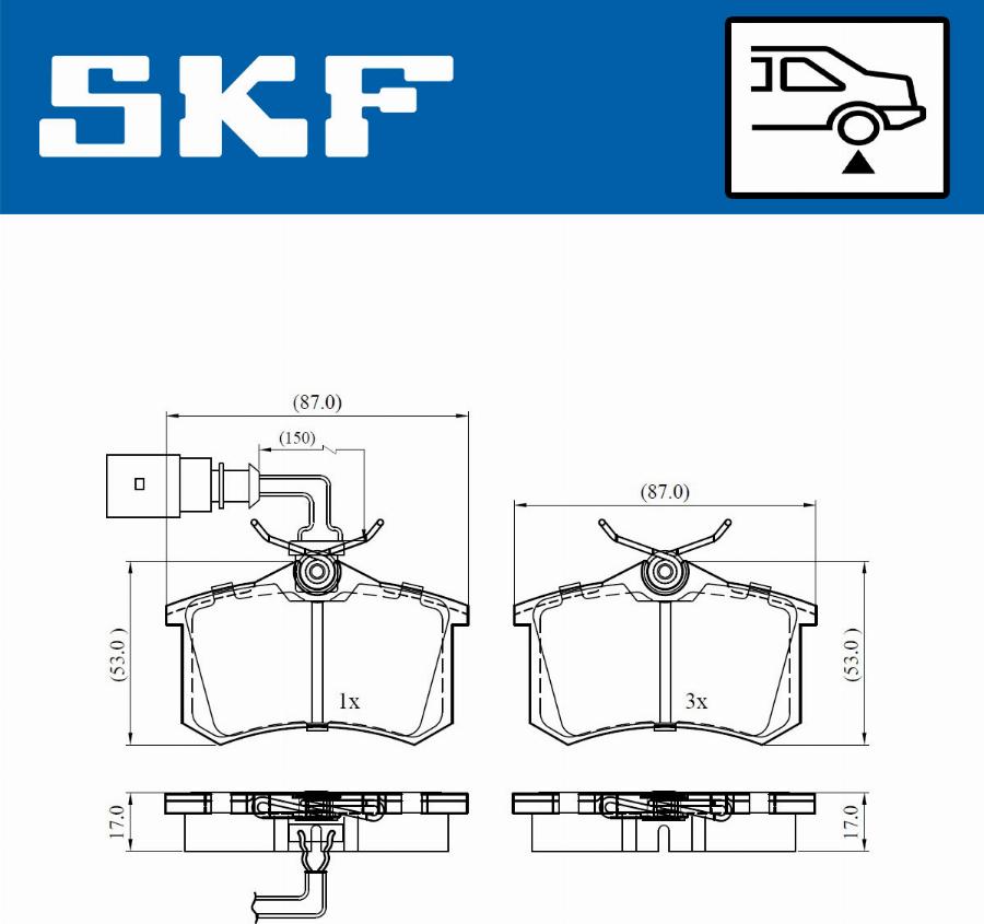 SKF VKBP 90452 E - Kit pastiglie freno, Freno a disco autozon.pro