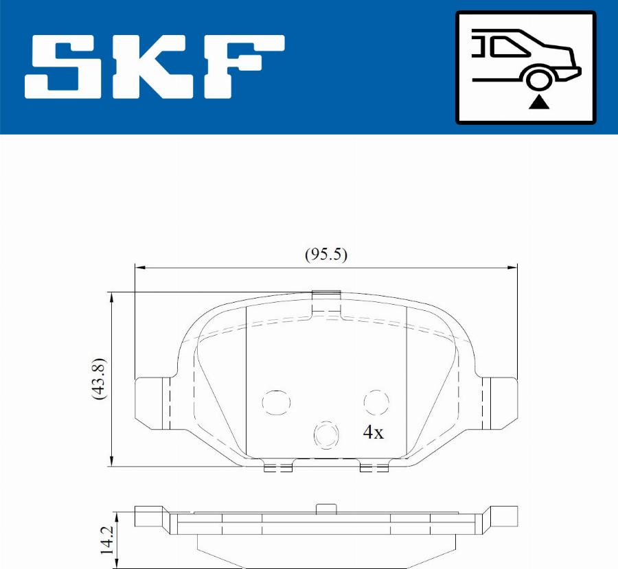 SKF VKBP 90414 - Kit pastiglie freno, Freno a disco autozon.pro