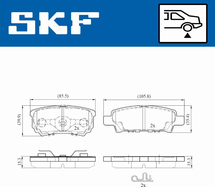 SKF VKBP 90416 A - Kit pastiglie freno, Freno a disco autozon.pro